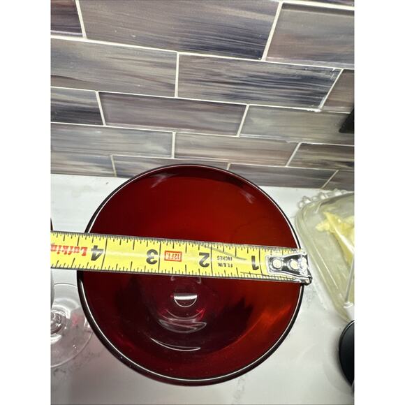 Red Casual Setting Water Glasses Durand Ruby Red Glassware 3 - Picture 13 of 14